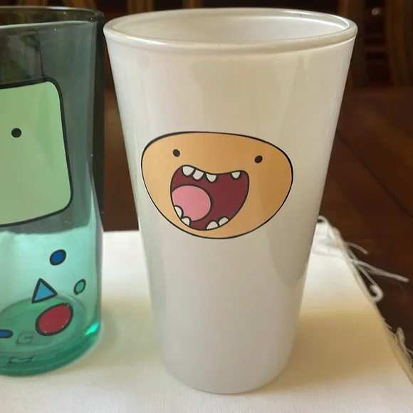Cartoon Network Adventure time character faces Glassware set of 4 pint glasses - Picture 5 of 9